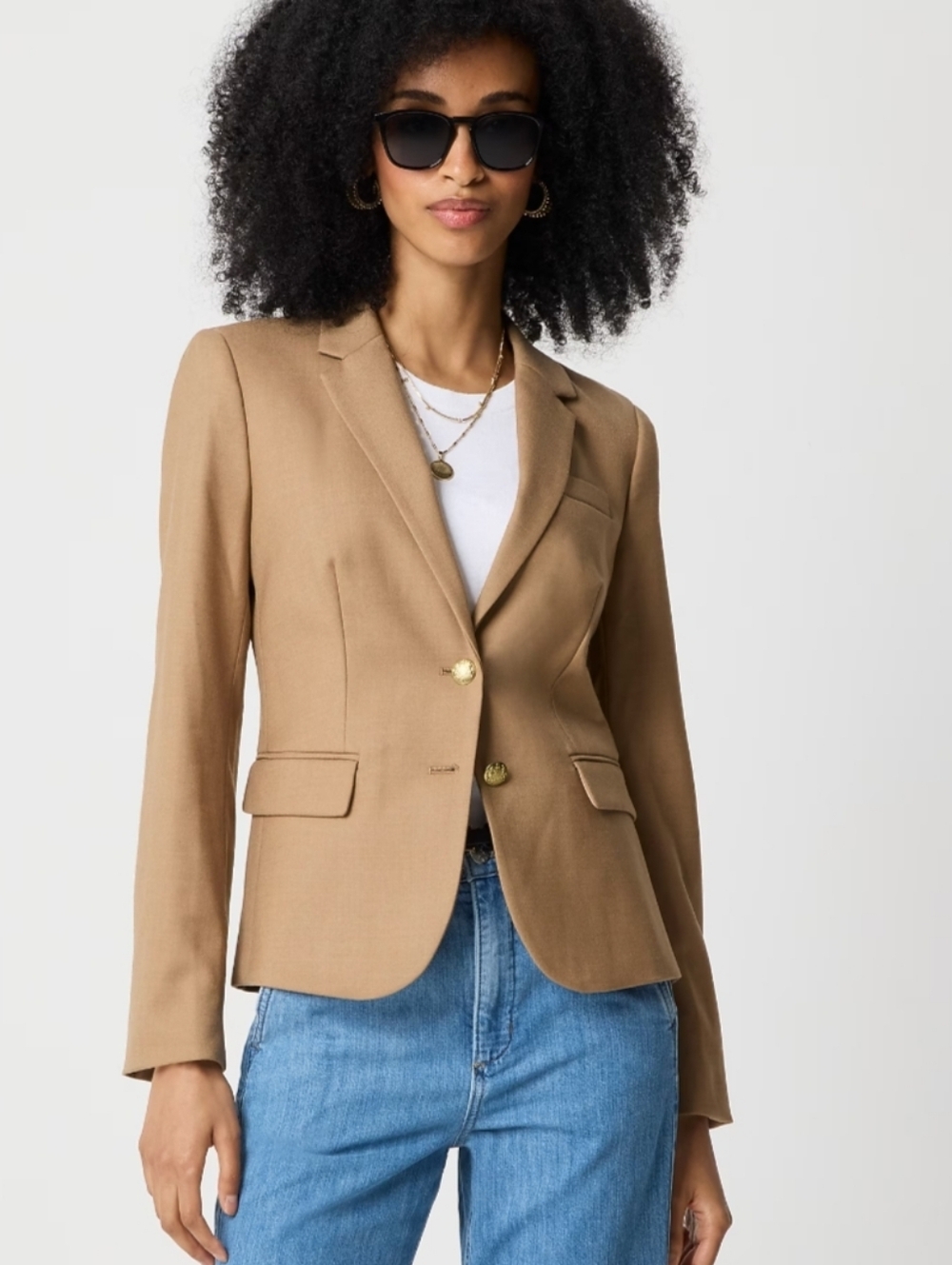 J. Crew Schoolboy Blazer Size 12 Wool Blend Tan